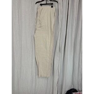 Paradise Shores Linen Blend Drawstring Pants Beige XL 30L Coastal Casual Trouser